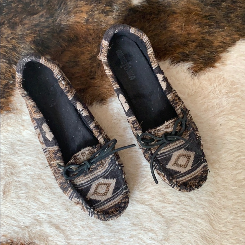 Tribal print moccasins